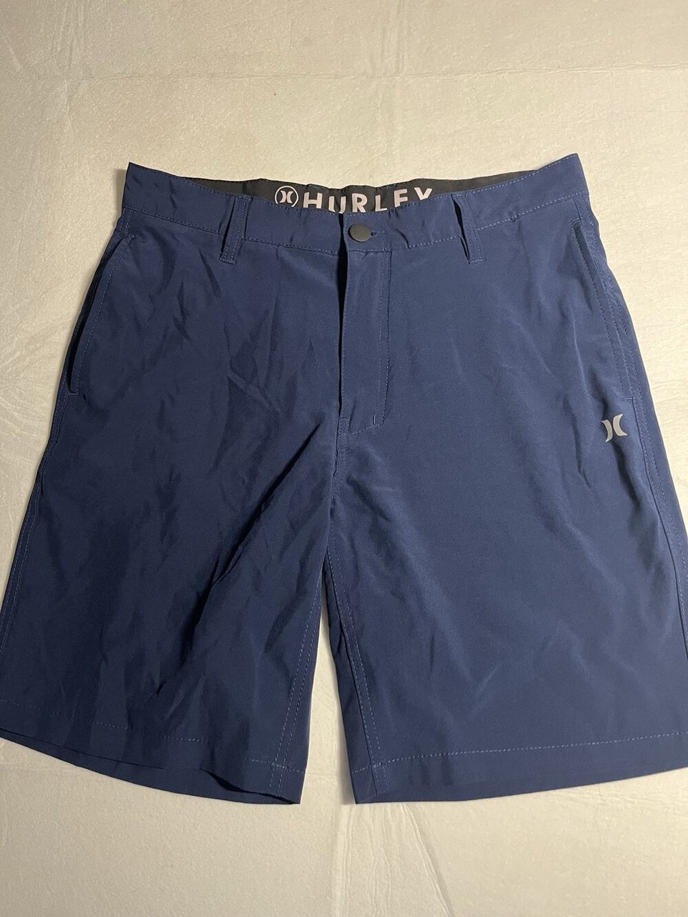 Hurley Men’s 32 Navy Blue Performance Chino Walk Shorts Stretch Surf Golf